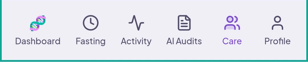 Age.I app screenshots careprofiles menu